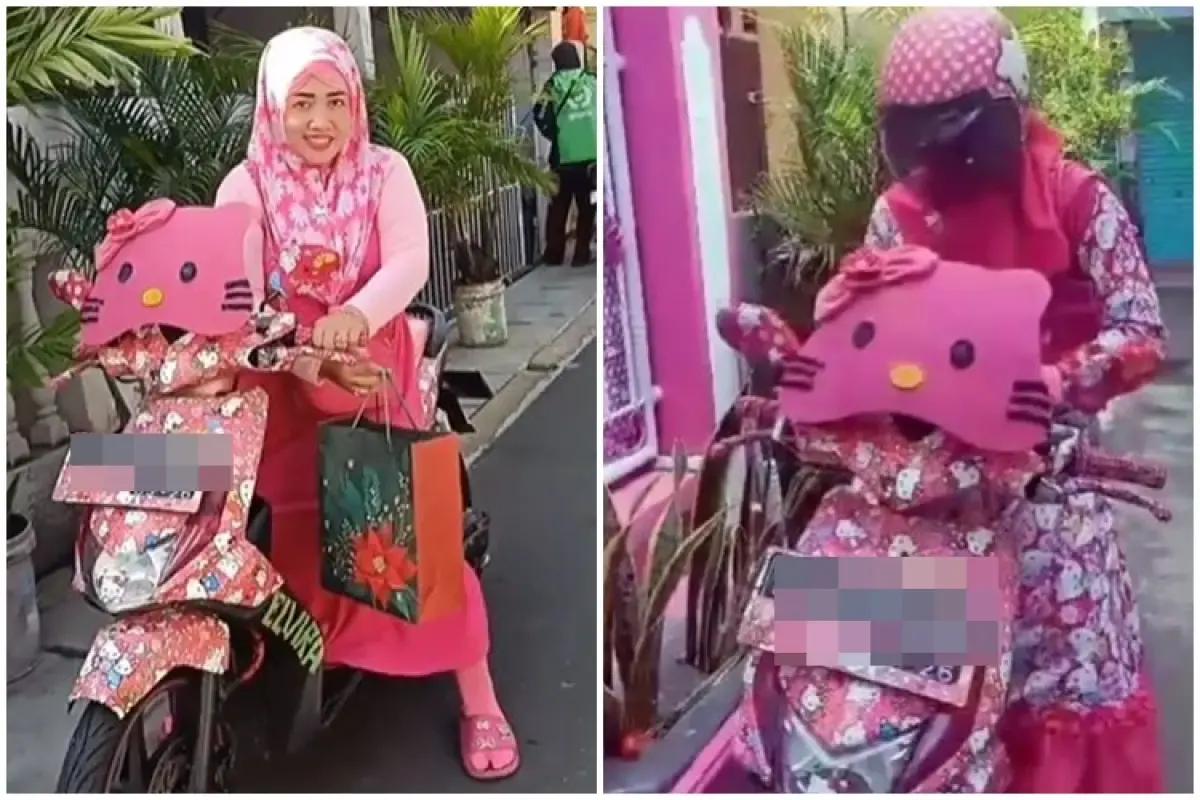 Motor Hello Kitty Mama Vira  (Sumber : Tiktok/ekakitty07)