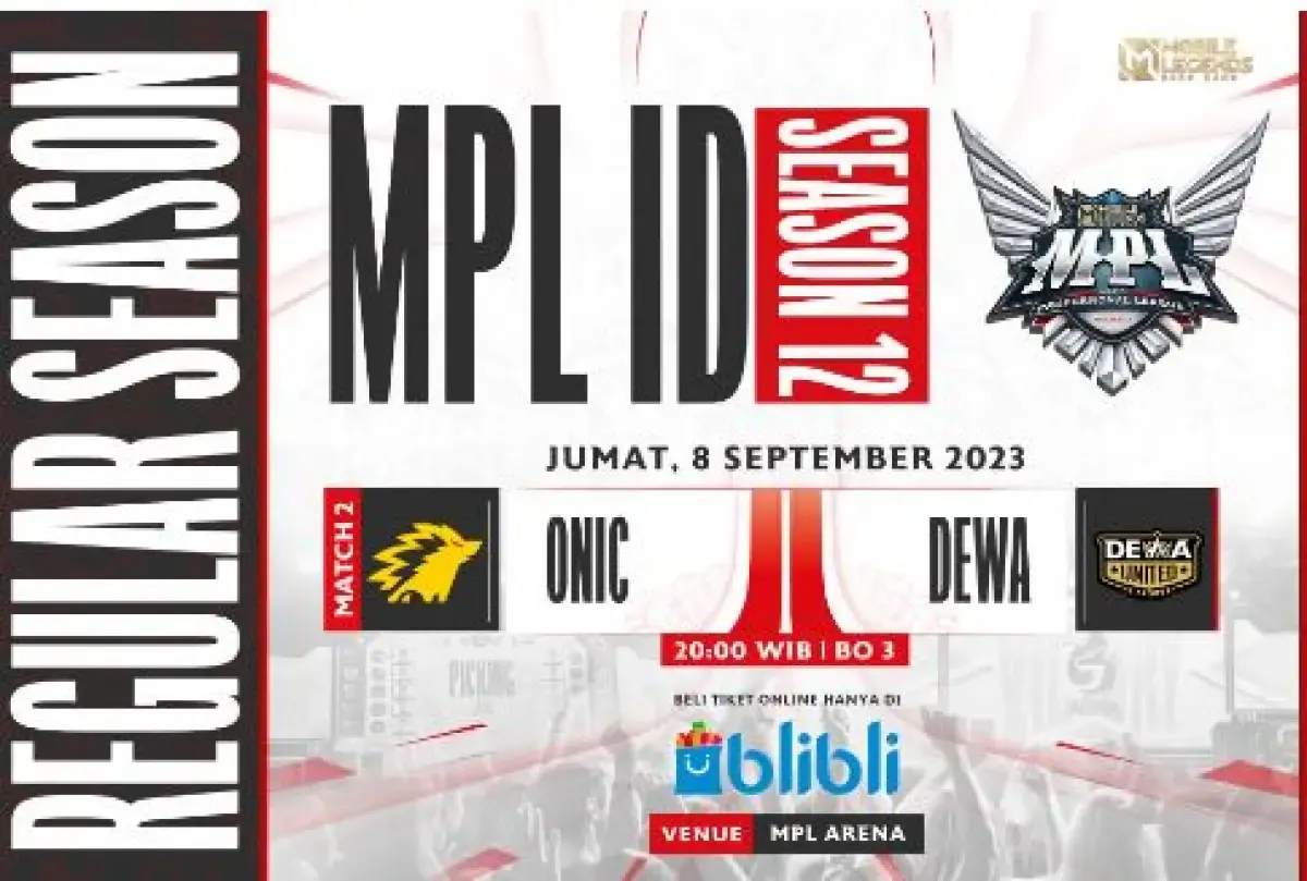 MPL Indonesia Onic vs Dewa United. (Sumber : blibli.com)