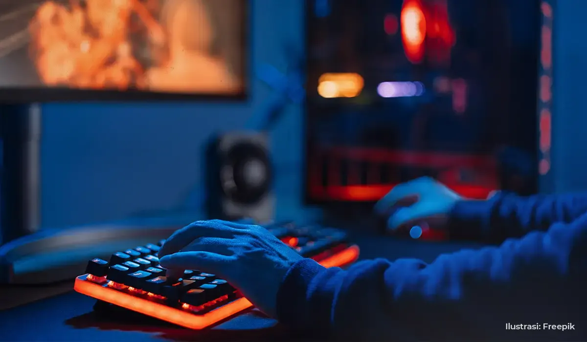Ilustrasi bermain game di PC. (Sumber : Freepik)