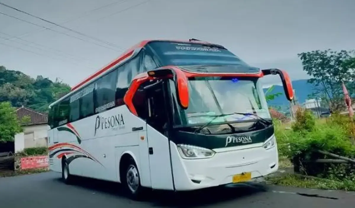 PO Pesona memiliki bus yang terpasang panoramic sunroof layaknya mobil mewah.  (Sumber : Instagram/buspesona)