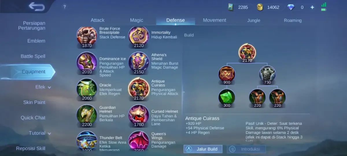 Ilustrasi item dalam game Mobile Legends. (Sumber : Moonton)