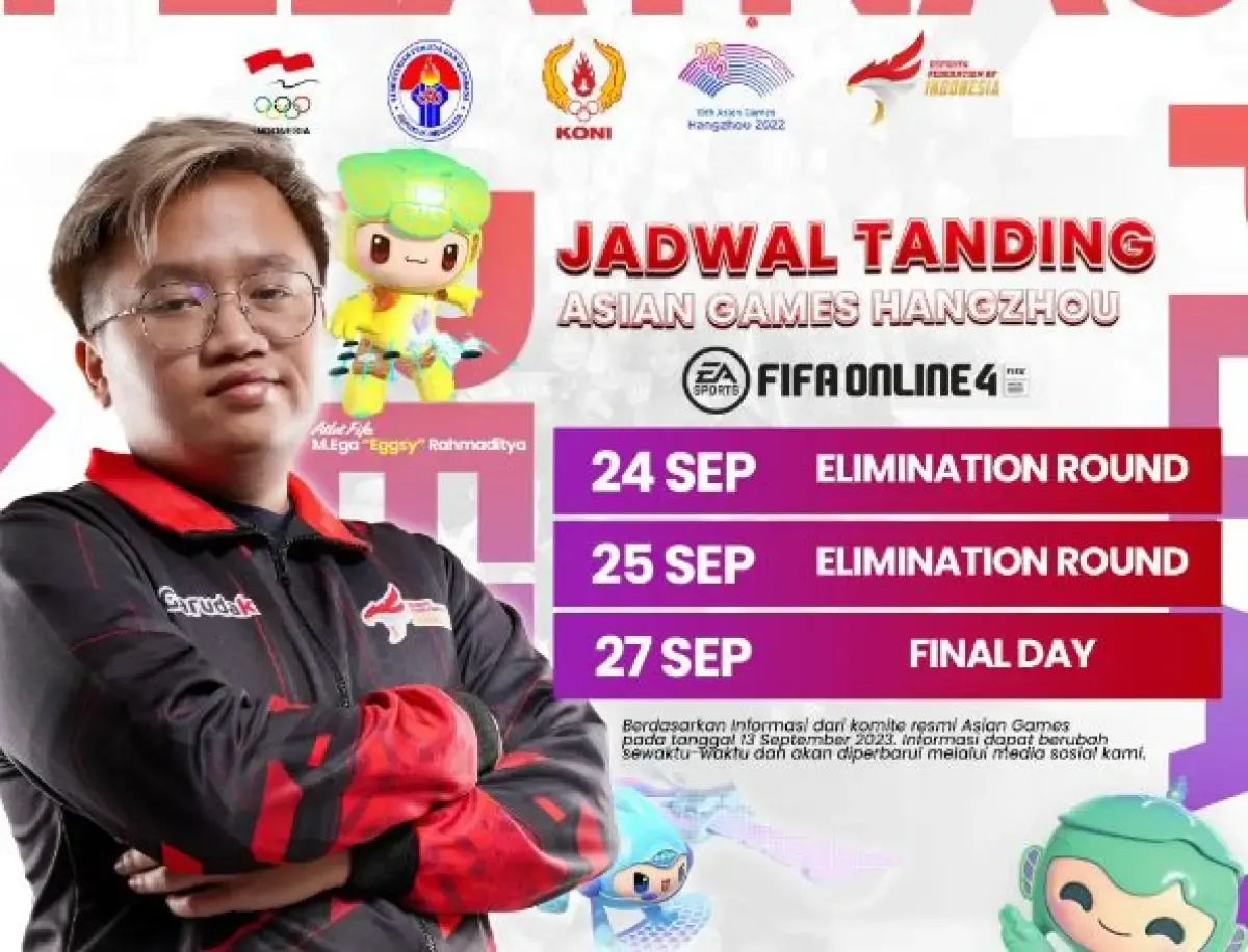 Jadwal pertandingan esports Asian Games 2023. (Sumber : Instagram.com/@pbesi_official)