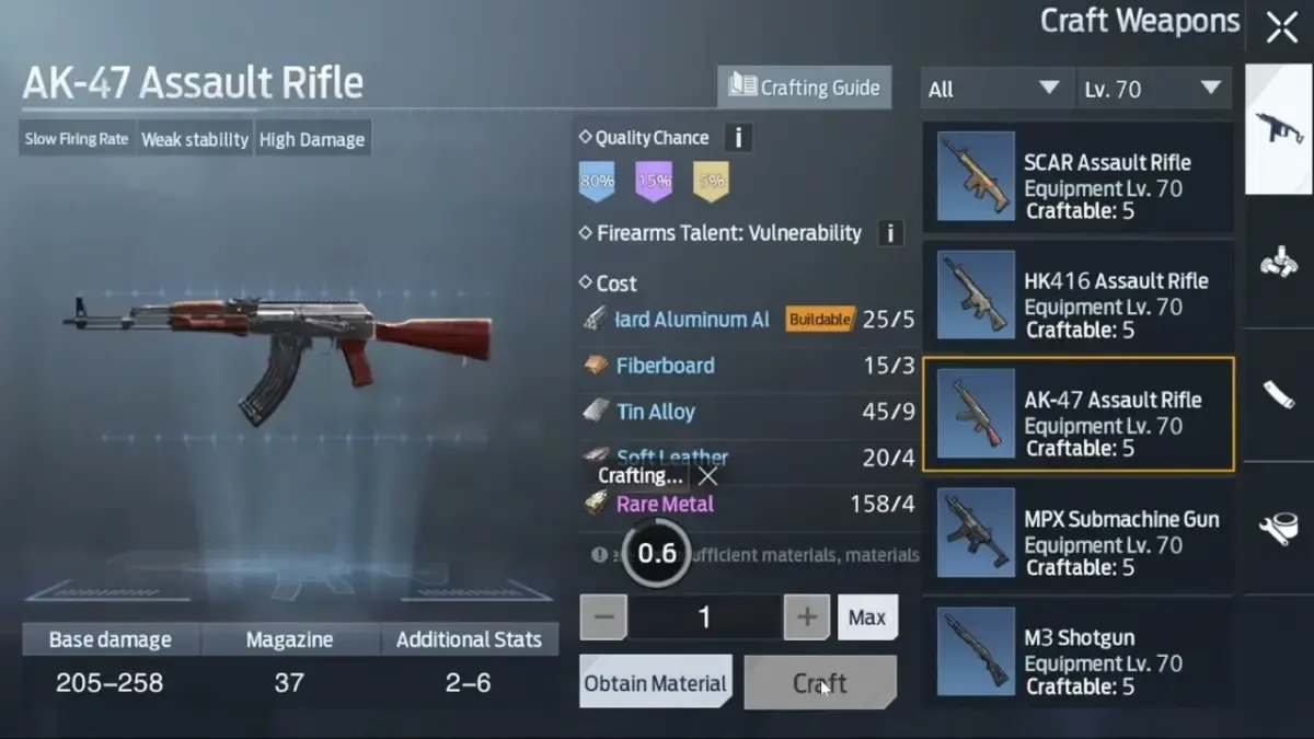 Senjata AK-47 di game Undawn. (Sumber : Youtube MYZA)