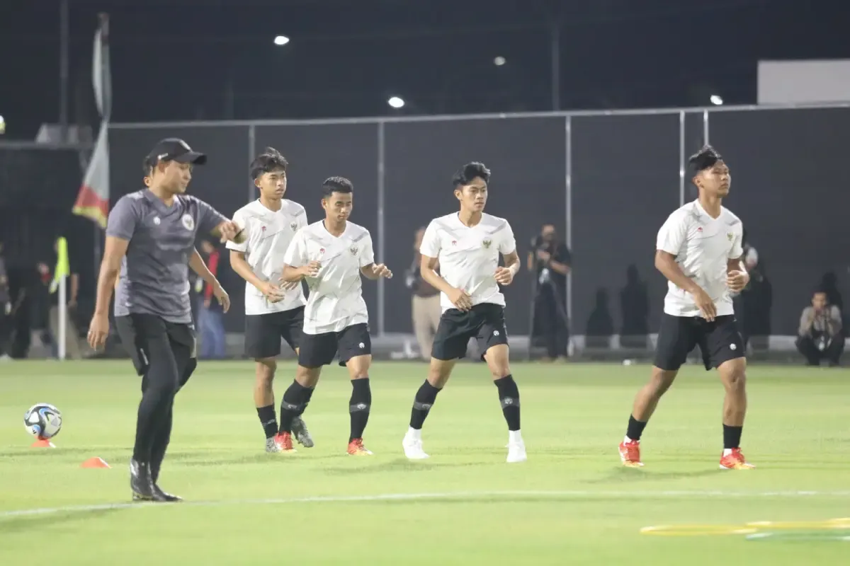 Para pemain timnas U-17 sedang berlatih (Sumber : PSSI)