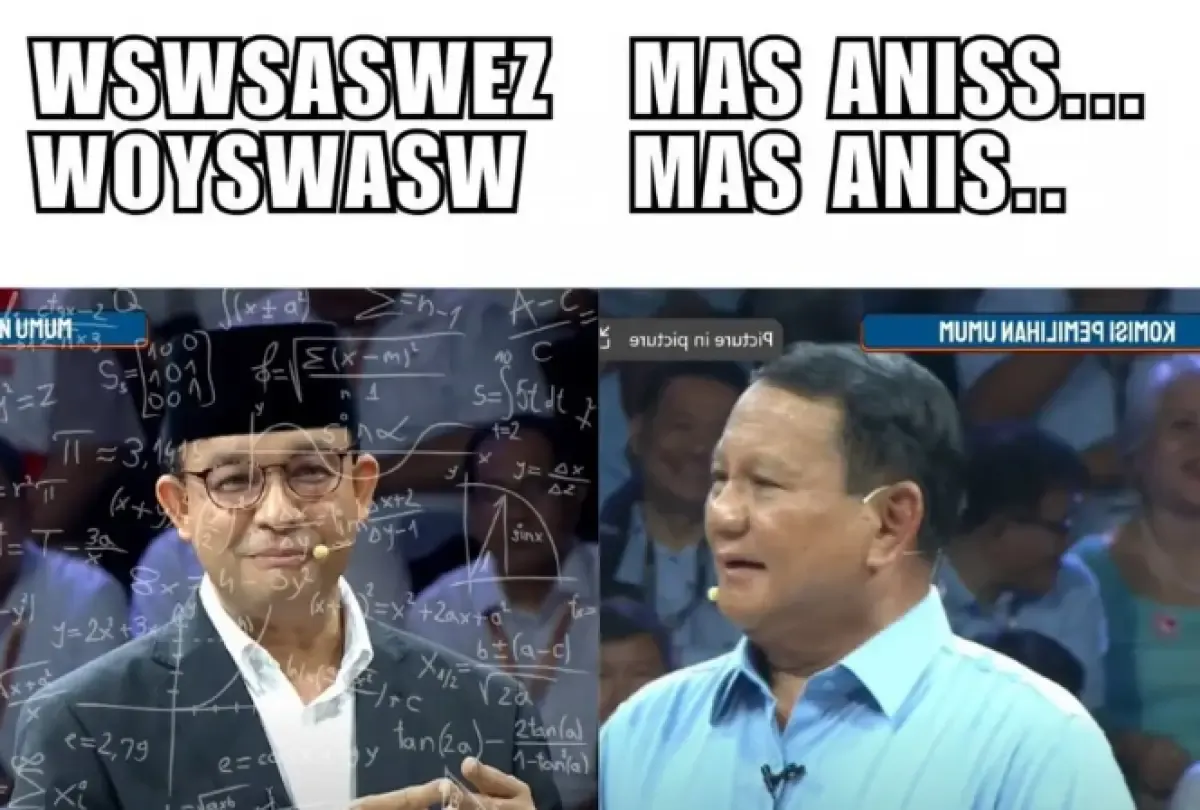 Meme lucu debat perdana capres 2024 (Sumber : Twitter.com/@personal_thinks)