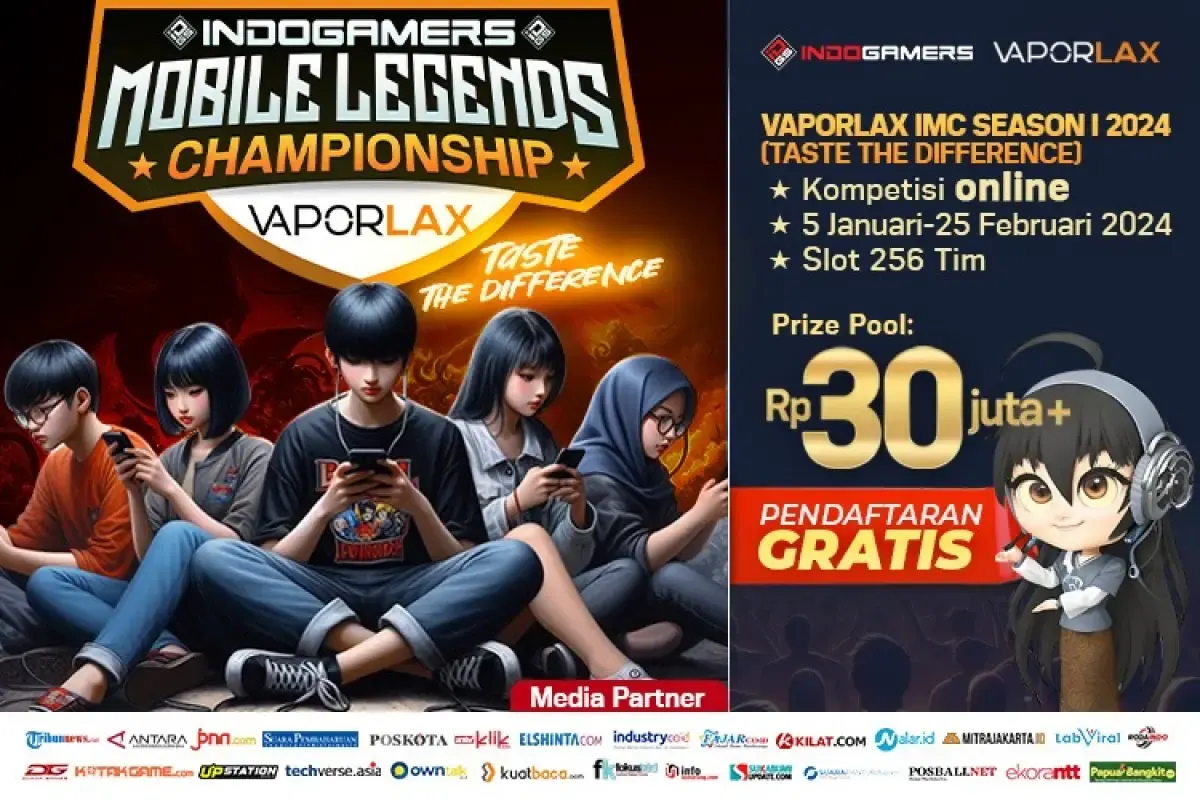 Indogamers dan Vaporlax gelar turnamen Mobile Legends (Sumber : Indogamers.com)