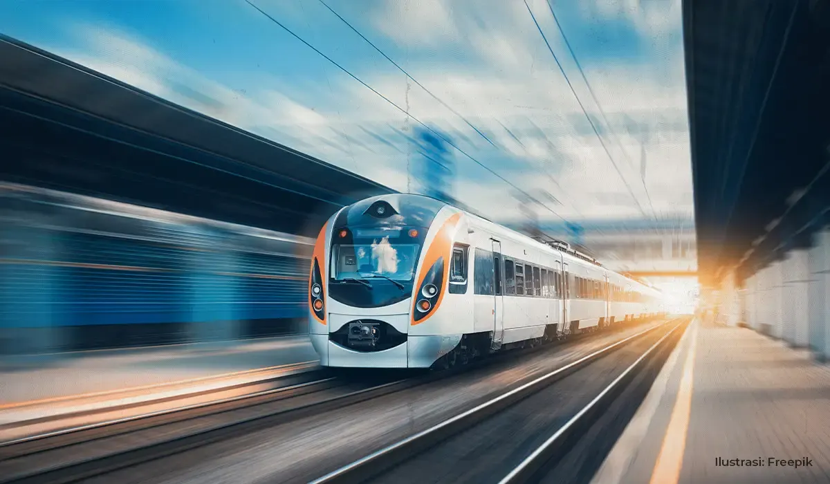 Ilustrasi Stasiun Kereta Api,  Kereta Cepat (Sumber : Freepik)