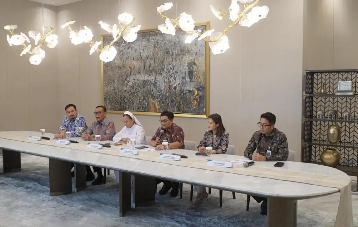 Konferensi Pers Bank BNI terkait Penyelesaian Pengembalian Dana CU Paroki Aek Nabara (Sumber : dok. Bank BNI)