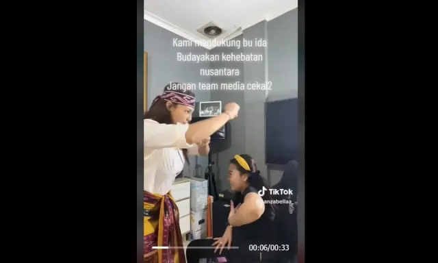 Dianggap Parodikan Tarian Ibu Ida Dayak, Seleb Tiktok Zanza Bella diingatkan Netizen