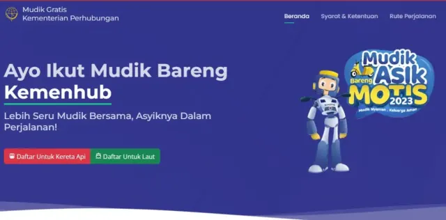Syarat Ikut Mudik Gratis Lebaran 2023 Kemenhub Kereta Api dan Kemenhub Kapal Laut