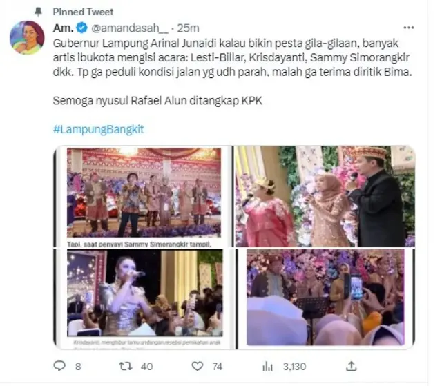 Gubernur Lampung Dikuliti, Resepsi Pernikahan Putranya Diungkit Netizen: Bikin Pesta Gila-gilaan, tapi Gak Peduli Kondisi Jalan Rusak Parah