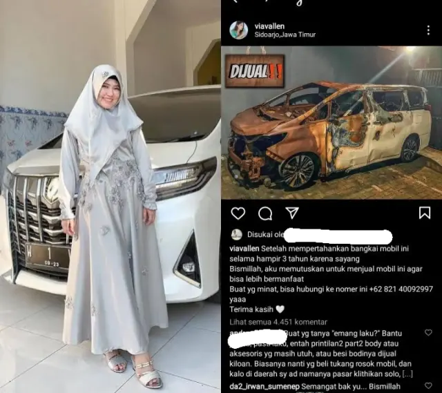 Kilas Balik Kronologi Kasus Mobil Via Vallen Dibakar Penggemar hingga Diputuskan Dijual