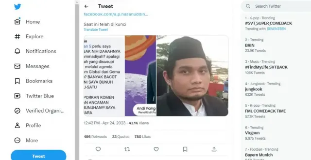 Pengakuan Andi Pangerang Hasanuddin yang Ancam Bunuh Warga Muhammadiyah
