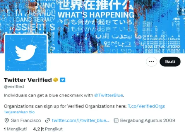 Ramai Centang Biru Hilang dari akun Twitter Indonesia, Ini Penjelasannya