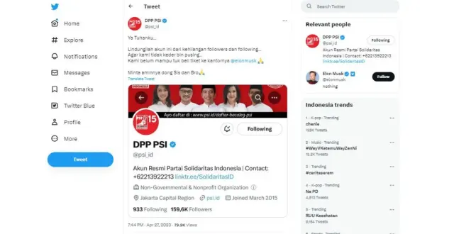Doa PSI Singgung Partai Demokrat, Ya Tuhanku Lindungilah Akun Ini dari Kehilangan Followers dan Following