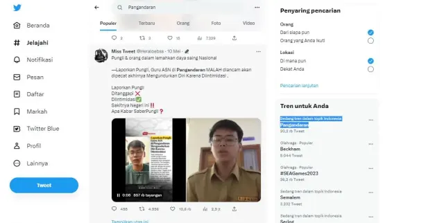 Pangandaran Trending Topik di Twitter, Guru Muda Husein Ali Rafsanjani Dapat Dukungan