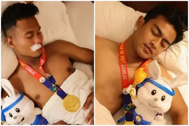 7 Potret Pemain Timnas Indonesia Tidur Nyenyak dengan Medali Emas SEA Games 2023