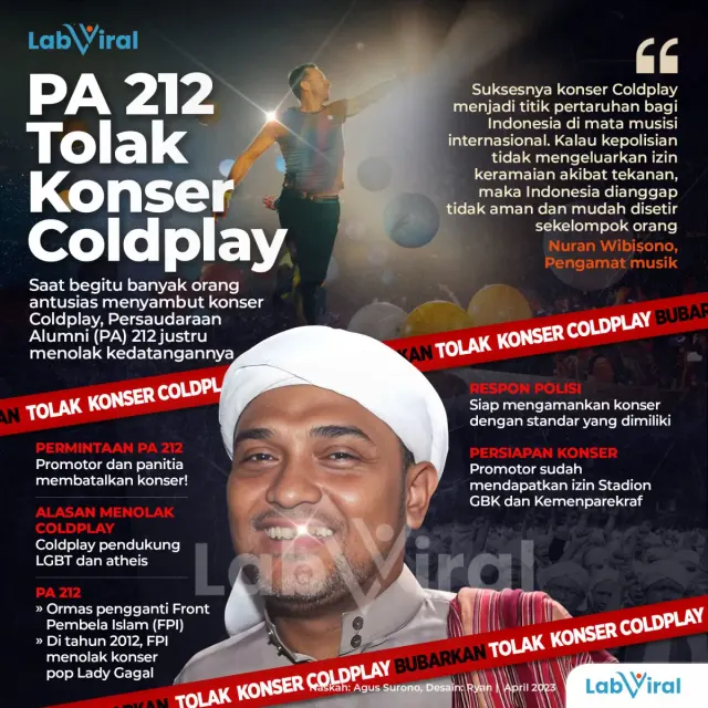 PA 212 Tolak Konser Coldplay di Jakarta
