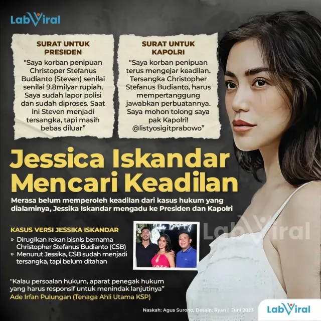Jessica Iskandar Mencari Keadilan