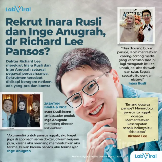Rekrut Inara Rusli dan Inge Anugrah, dr Richard Lee Pansos?
