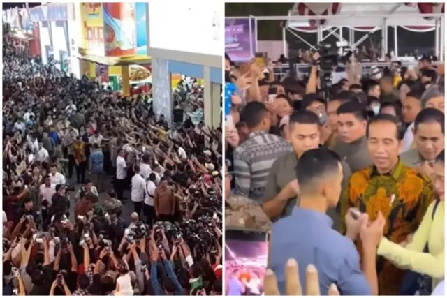 Viral, Momen Presiden Jokowi Dikerubutin Pengunjung Jakarta Fair 2023