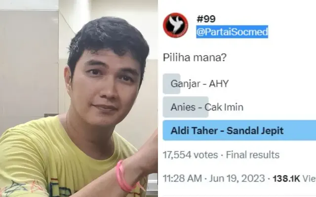 17,5 Ribu Pengguna Twitter Ikut Polling, Pilih Aldi Taher Jadi Capres 2024, Ganjar dan Anies Kalah Telak
