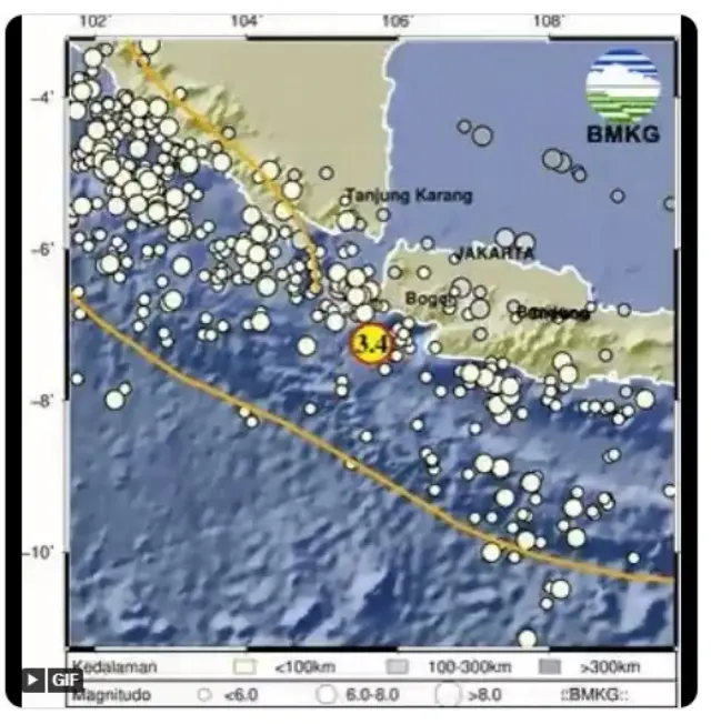 Gempa Terkini Guncang Banten Kekuatan 3,4 Magnitudo