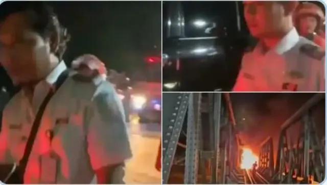 Viral Video Kondisi Masinis KA Brantas yang Alami Kebakaran