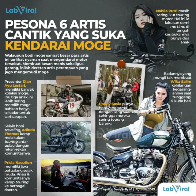 Pesona 6 Artis Cantik yang Suka Kendarai Moge