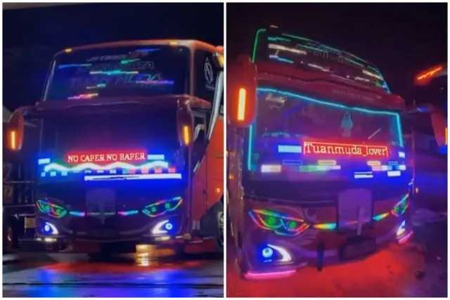 Suasana 'Pasar Malam' PO BRIS Trans, Bus Pariwisata Idola Tiktokers