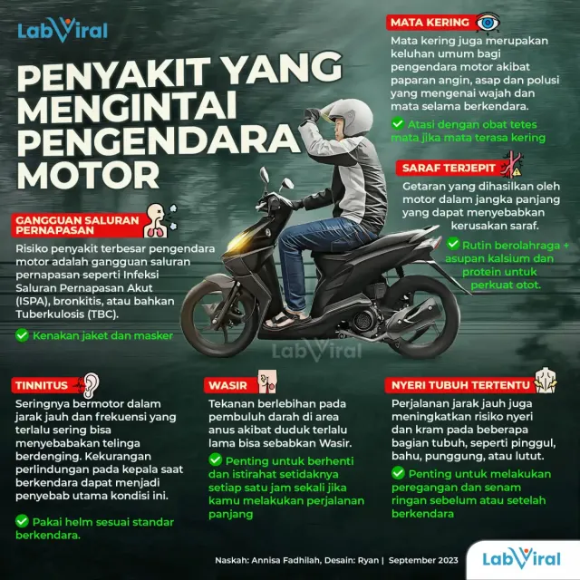 Penyakit yang Mengintai Pengendara Motor