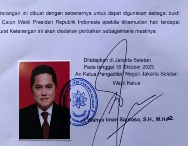 Beredar SKCK Erick Thohir untuk Mendaftar Cawapres, Fix Dampingi Prabowo?