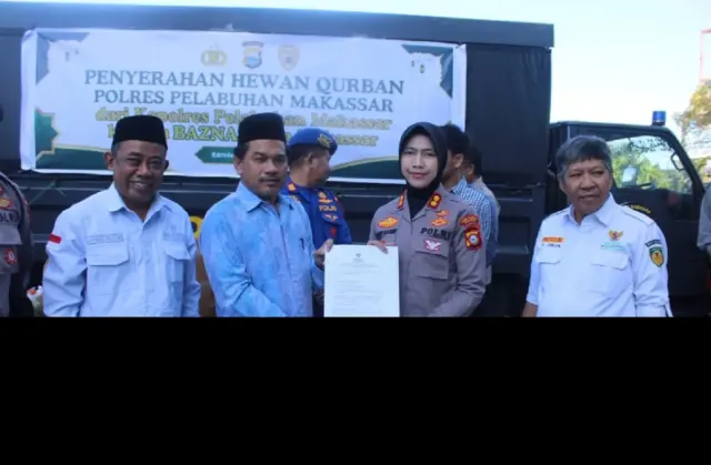 BAZNAS RI Apresiasi Polres Pelabuhan Makassar atas Penyerahan Hewan Kurban untuk Warga Prasejahtera